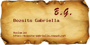 Bozsits Gabriella névjegykártya